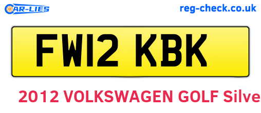 FW12KBK are the vehicle registration plates.