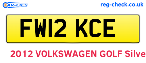 FW12KCE are the vehicle registration plates.