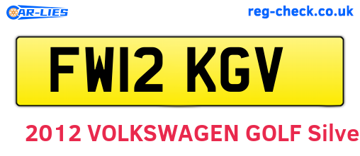 FW12KGV are the vehicle registration plates.