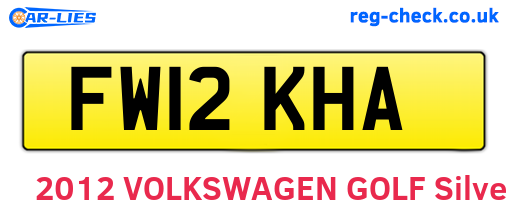 FW12KHA are the vehicle registration plates.