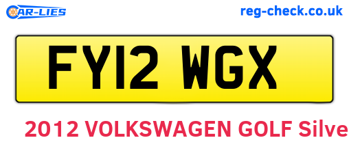 FY12WGX are the vehicle registration plates.