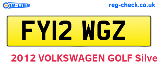 FY12WGZ are the vehicle registration plates.