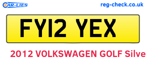 FY12YEX are the vehicle registration plates.