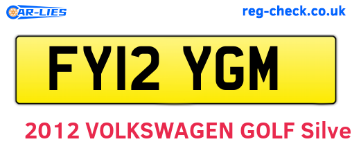 FY12YGM are the vehicle registration plates.