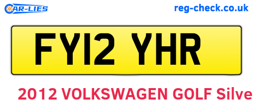 FY12YHR are the vehicle registration plates.