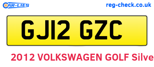 GJ12GZC are the vehicle registration plates.