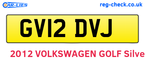 GV12DVJ are the vehicle registration plates.