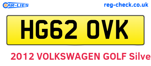 HG62OVK are the vehicle registration plates.