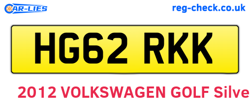 HG62RKK are the vehicle registration plates.