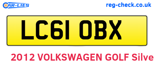 LC61OBX are the vehicle registration plates.