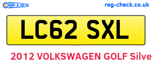LC62SXL are the vehicle registration plates.