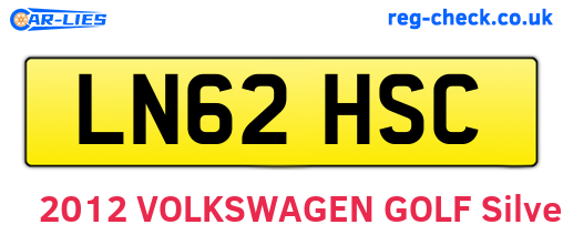 LN62HSC are the vehicle registration plates.