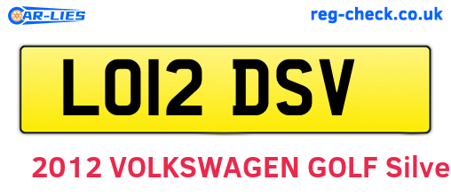 LO12DSV are the vehicle registration plates.