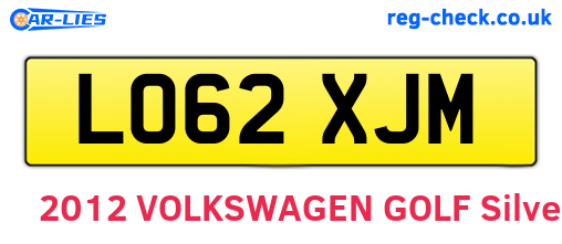 LO62XJM are the vehicle registration plates.