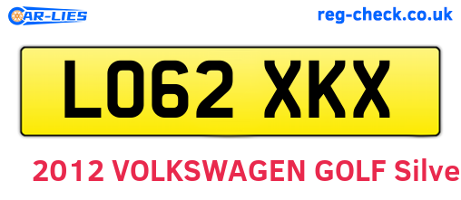 LO62XKX are the vehicle registration plates.