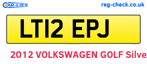 LT12EPJ are the vehicle registration plates.