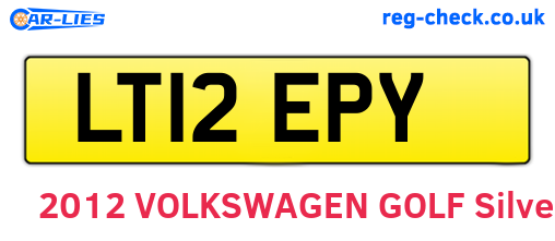 LT12EPY are the vehicle registration plates.