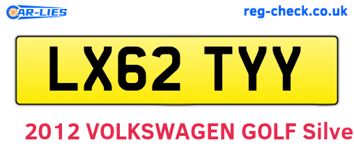 LX62TYY are the vehicle registration plates.