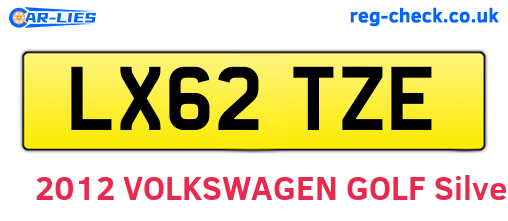 LX62TZE are the vehicle registration plates.