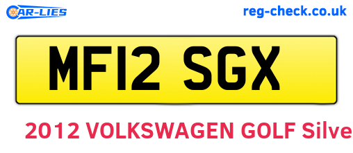 MF12SGX are the vehicle registration plates.