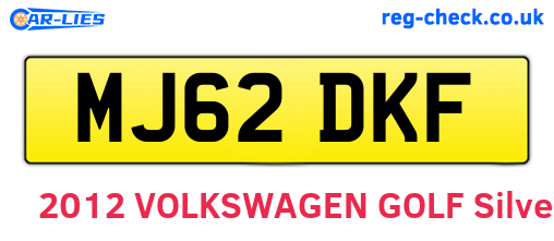 MJ62DKF are the vehicle registration plates.
