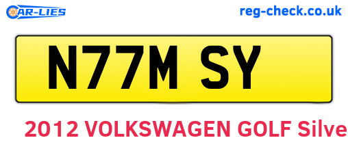 N77MSY are the vehicle registration plates.