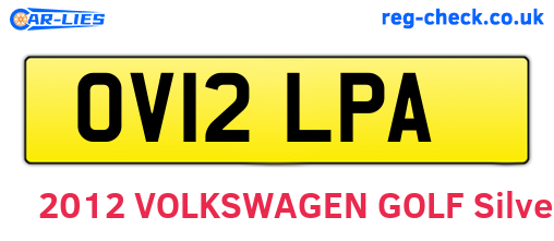 OV12LPA are the vehicle registration plates.