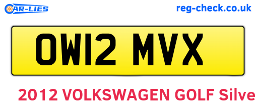 OW12MVX are the vehicle registration plates.