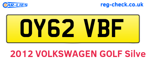OY62VBF are the vehicle registration plates.