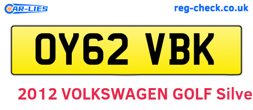 OY62VBK are the vehicle registration plates.