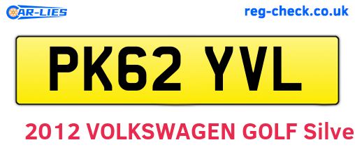 PK62YVL are the vehicle registration plates.