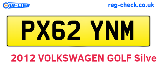 PX62YNM are the vehicle registration plates.