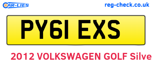 PY61EXS are the vehicle registration plates.