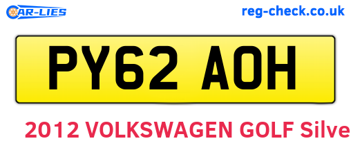 PY62AOH are the vehicle registration plates.