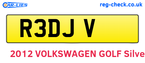 R3DJV are the vehicle registration plates.