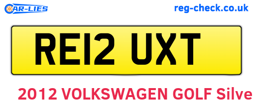 RE12UXT are the vehicle registration plates.
