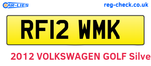 RF12WMK are the vehicle registration plates.
