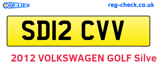SD12CVV are the vehicle registration plates.