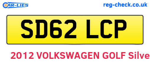 SD62LCP are the vehicle registration plates.