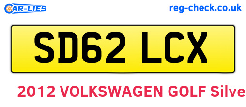 SD62LCX are the vehicle registration plates.