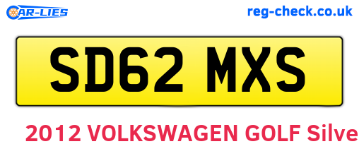 SD62MXS are the vehicle registration plates.