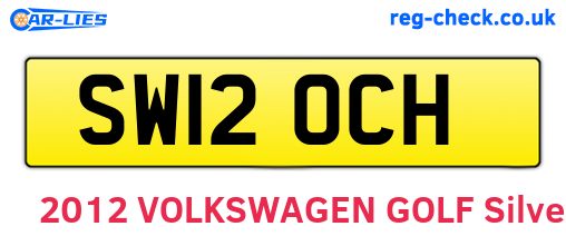 SW12OCH are the vehicle registration plates.