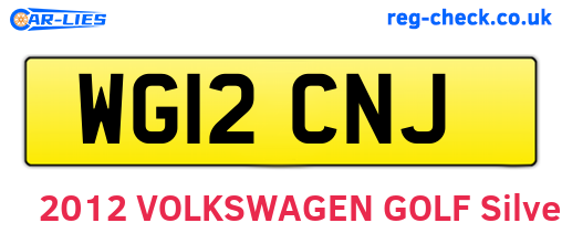 WG12CNJ are the vehicle registration plates.