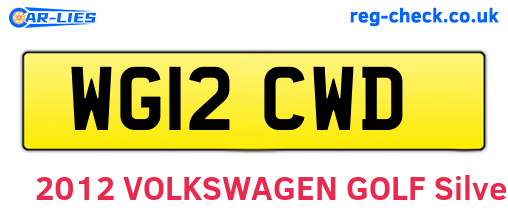 WG12CWD are the vehicle registration plates.