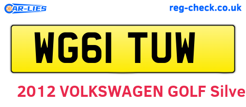 WG61TUW are the vehicle registration plates.