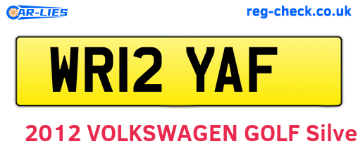 WR12YAF are the vehicle registration plates.