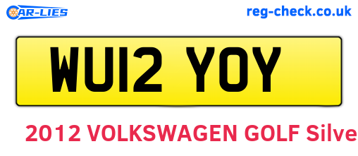 WU12YOY are the vehicle registration plates.