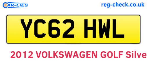 YC62HWL are the vehicle registration plates.