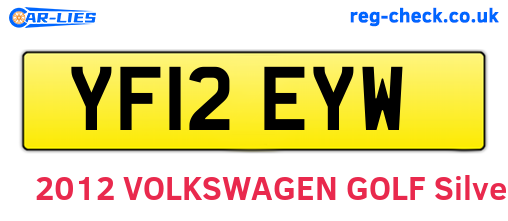 YF12EYW are the vehicle registration plates.