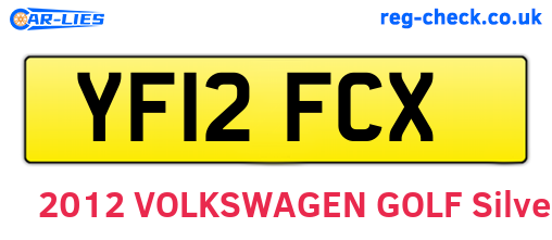 YF12FCX are the vehicle registration plates.